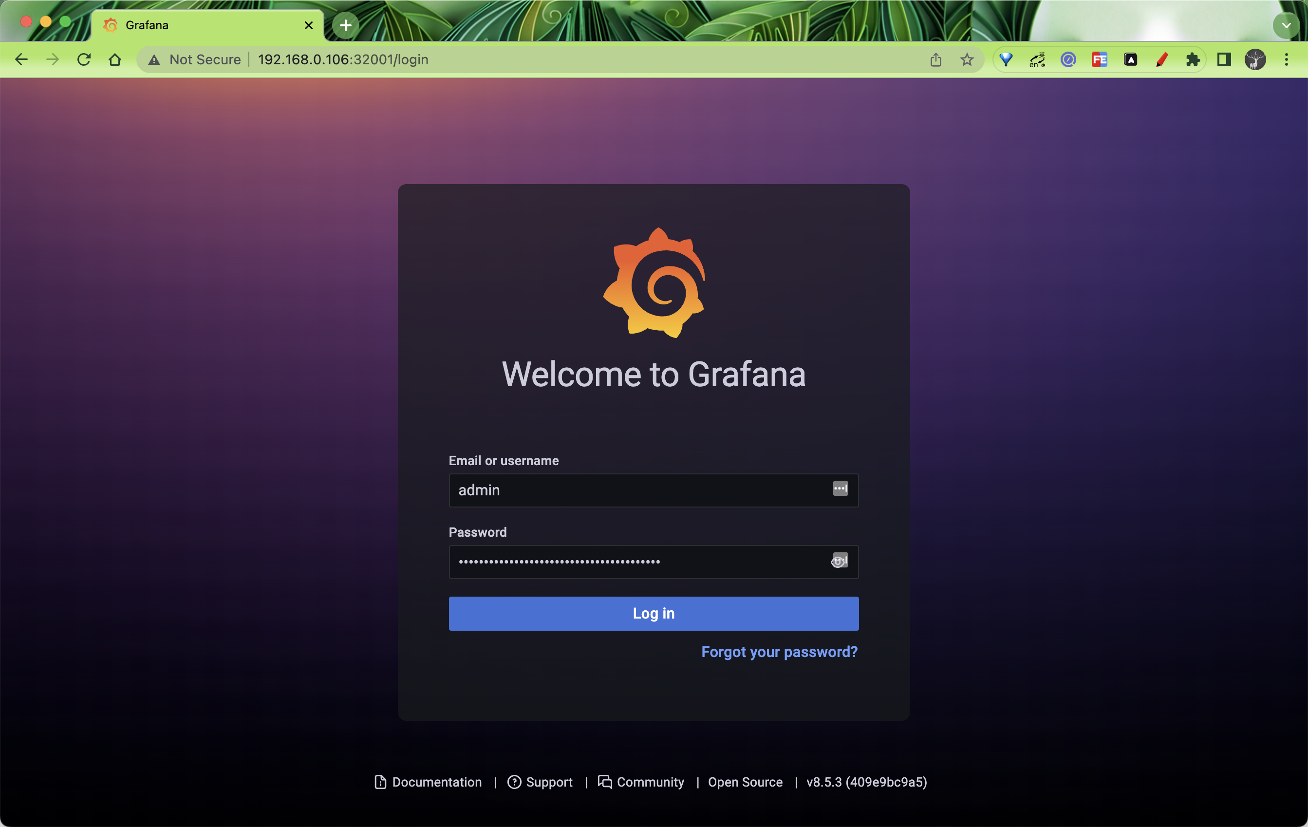 grafana login