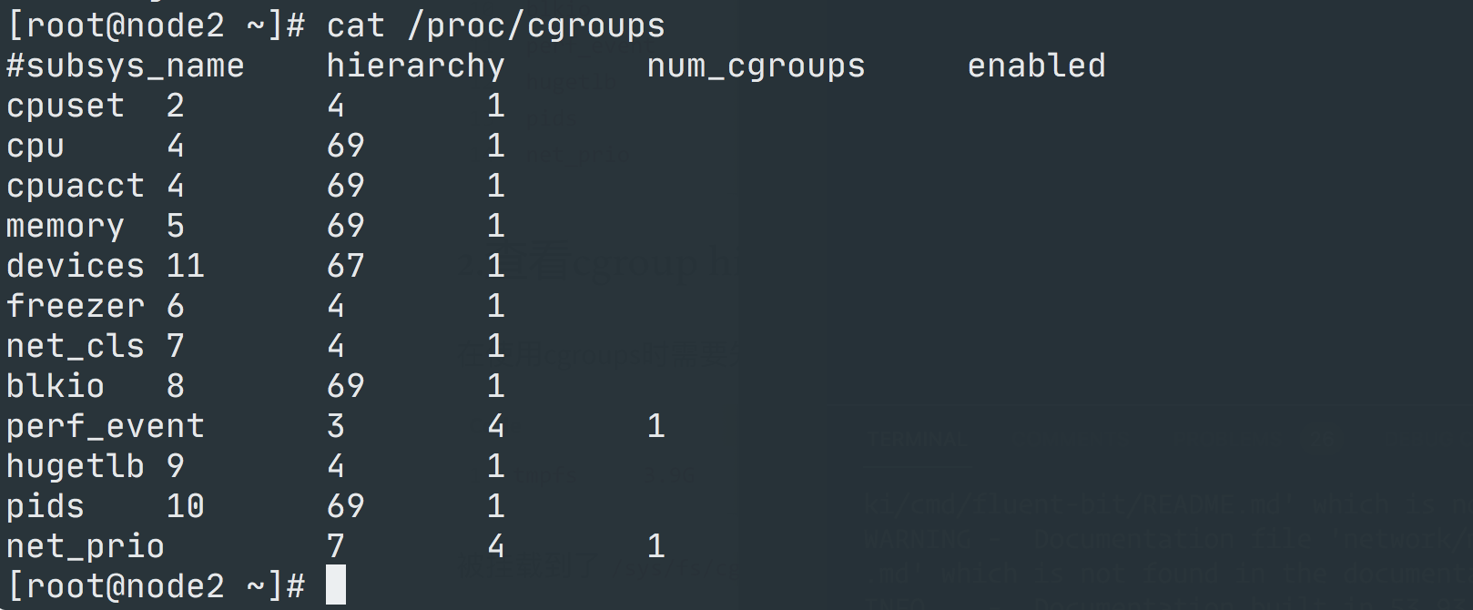 cgroups subsystem